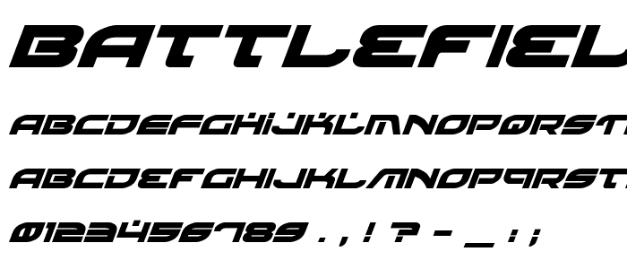 Battlefield Bold Italic font